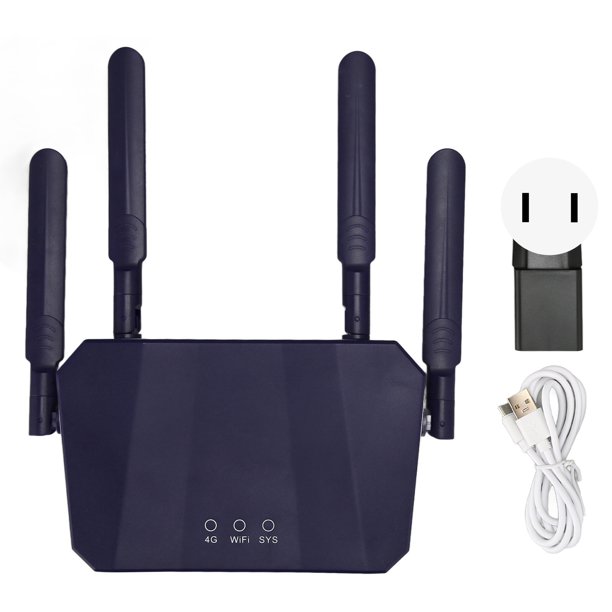 Enrutador inalámbrico 4G LTE, punto de acceso WiFi móvil profesional de alta velocidad de 300Mbps con ranura para tarjeta SIM para oficina en casa, enchufe estadounidense de 100-240V