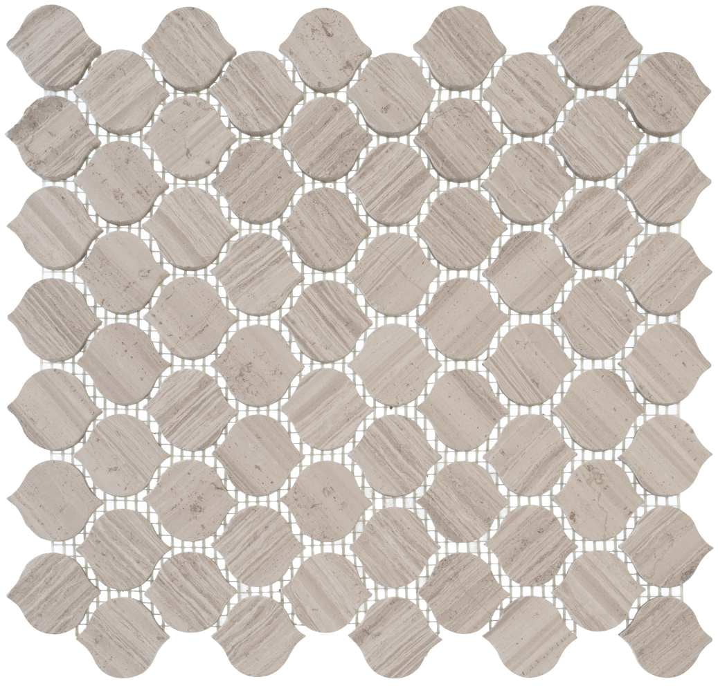 Dayberry 12" Gray Marble Arabesque Mosaic Tile