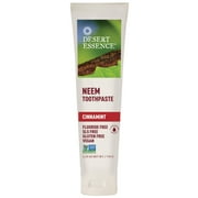 Desert Essence Natural Neem OIF8 Toothpaste - Cinnamint - 6.25 Oz - Pure Essential Oil - Baking Soda - Complete Oral Care - Sea Salt - Refreshing Taste - Promotes Buildup Reduction