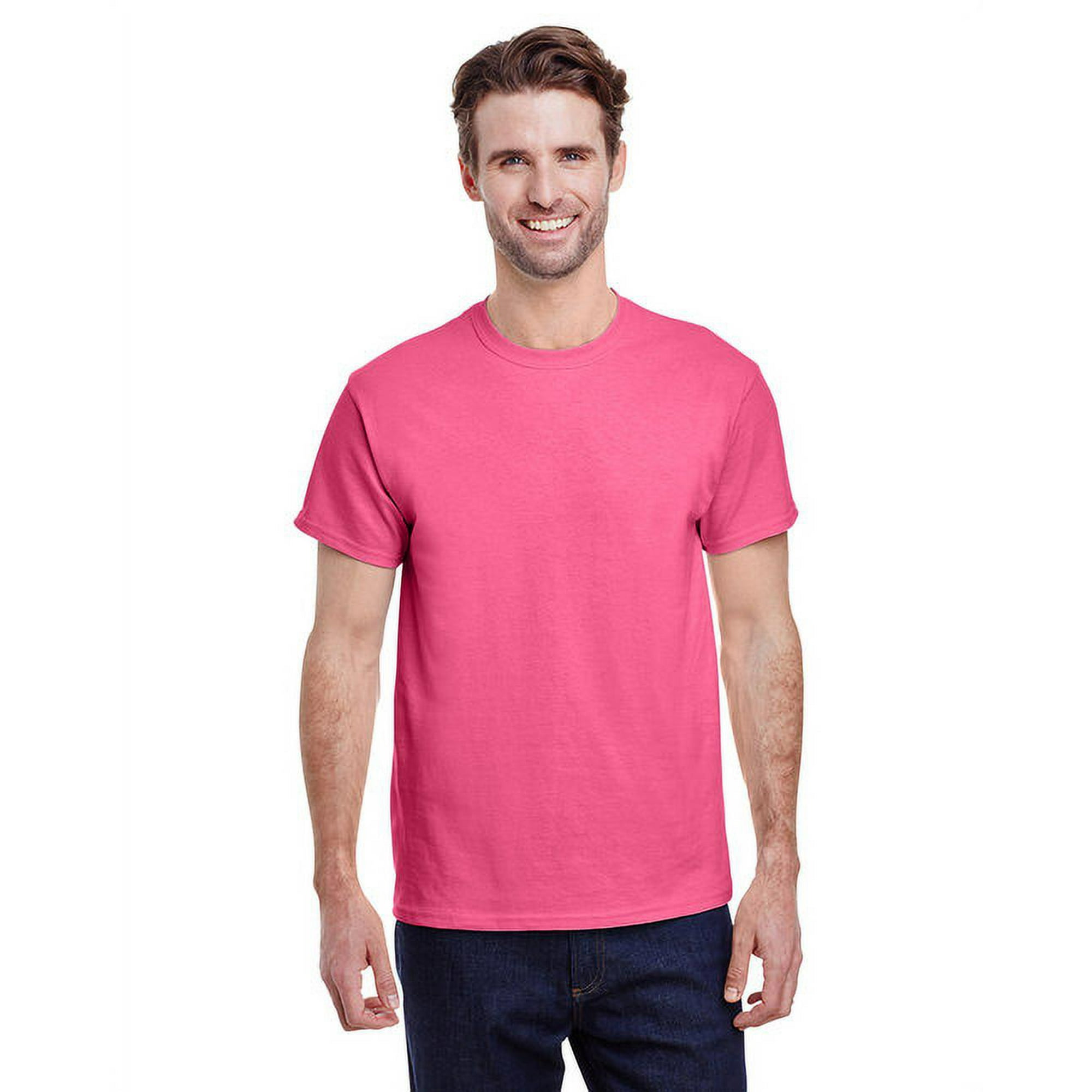 Gildan safety pink t shirt deals
