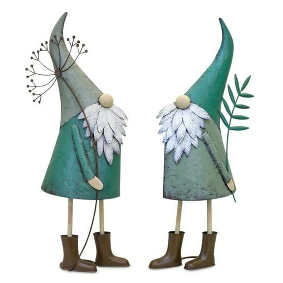 Home Decorative Gnome (Set of 2) 27.25"H, 27.5"H Iron