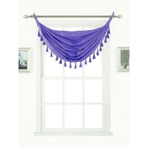 LILAC ELEGANCE FASHION M12 VALANCE WATERFALL FAUX SILK WITH TASSELS GROMMETS SEMI SHEER VALANCE KITCHEN ,NURSERY,BATHROOM, EVENTS, WEDDING,PARTY'S SIZE 38" WIDE X 22" LONG