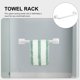 thumbnail image 5 of 3 piezas de toalla de baño de plástico, barra de toalla individual, pasta, sin perforador, estante de almacenamiento, perchero para toallas, para el baño del hogar (blanco), 5 of 6