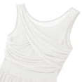 thumbnail image 4 of Miutii Women Contemporary Dance Costume Lyrical Dance Costume Illusion V-Neck Chiffon Flowy High-Low White XS, 4 of 8