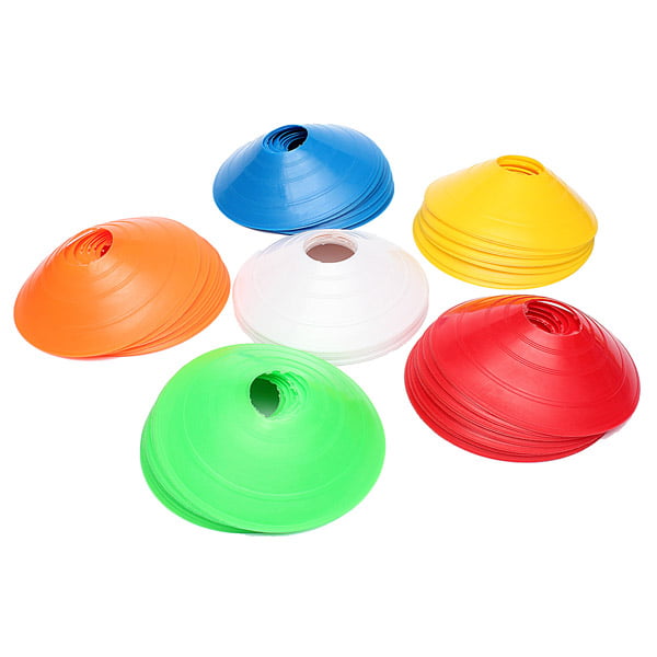 50x Plastic Marker Cones Mini Space Markers Discs Football Rugby Sports Fitness 