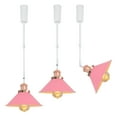 thumbnail image 1 of FSLiving Adjustable Height Track Pendnat Light J-Type Retractable Lift Track Spotlight with Telescoping Rod Adjustable Gimbaled Lamp-Post Juno Track DIY Cover Lamp, Pink - 3 Lights, 1 of 7