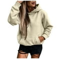 thumbnail image 2 of TIANEK Womens Pullover Hoodies Clearance 2023 Casual Fall Winter Daily Long Sleeve Pocket Pullover Shirt Blouse Hoodies Sweatshirts for Women, 2 of 9