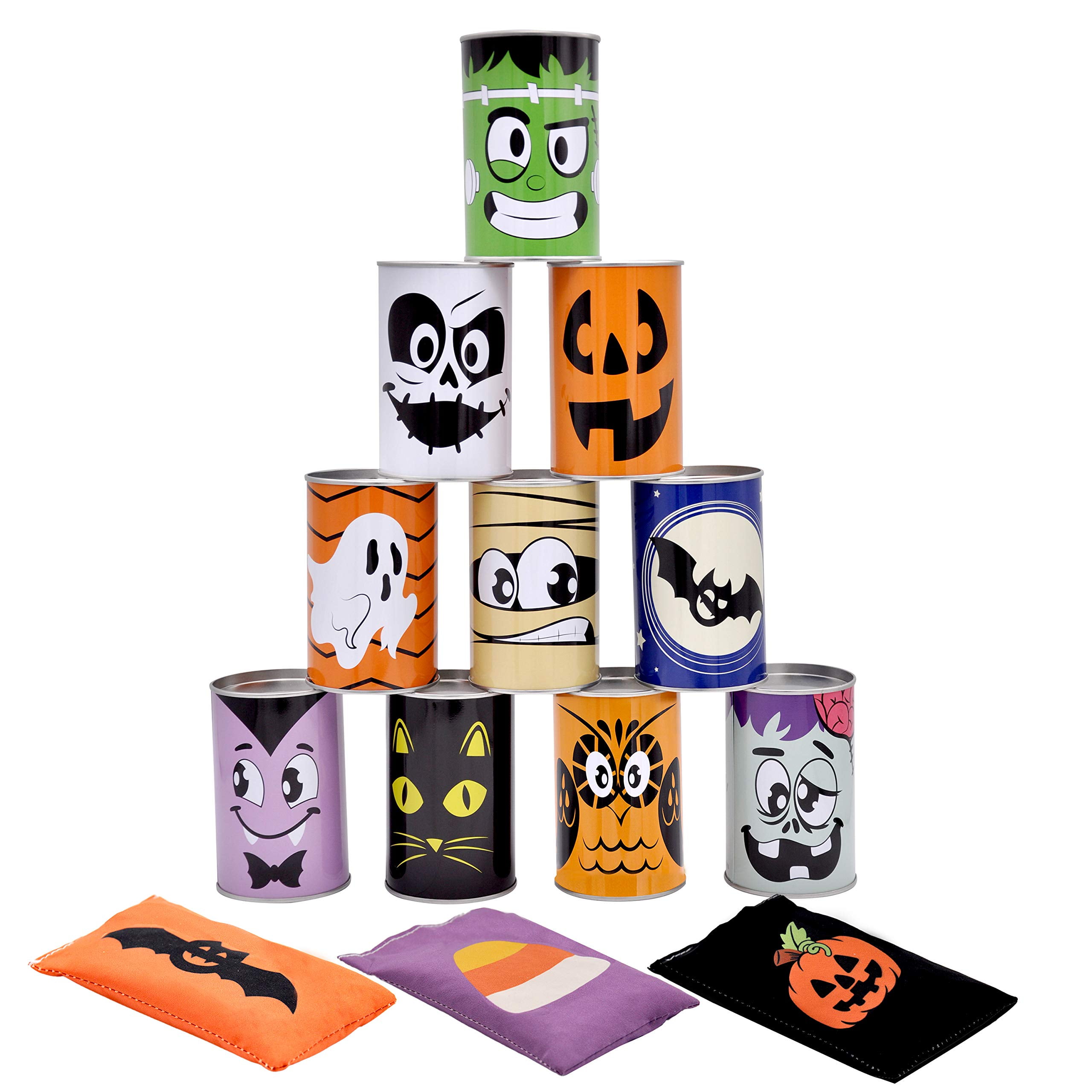 Joyfy 13 Pcs Halloween Carnival Can Bean Bag Toss Games Toys,Halloween Outdoor Party Games,Halloween Activities Prizes,Party Favors