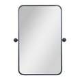 thumbnail image 5 of Emma + Oliver 35" x 27" Rectangular Pivot Wall Mirror with Slim Black Frame and Silver Backed Glass for Clarity for Bathrooms, 5 of 11