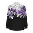 thumbnail image 5 of Sexlip Blouses for Women Dressy Casual Long Sleeve Mock Neck Tops Pleated Front Shirts Back Hole Fashion Tunic Tshirts Purple M, 5 of 6