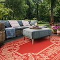 thumbnail image 5 of SAFAVIEH Courtyard Claire Rooster Indoor/Outdoor Area Rug, 5'3" x 7'7", Red/Natural, 5 of 16