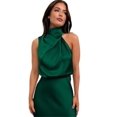 thumbnail image 1 of Robe Longue Plissée Sans Manches en Satin d'Été pour Femmes, 1 of 3
