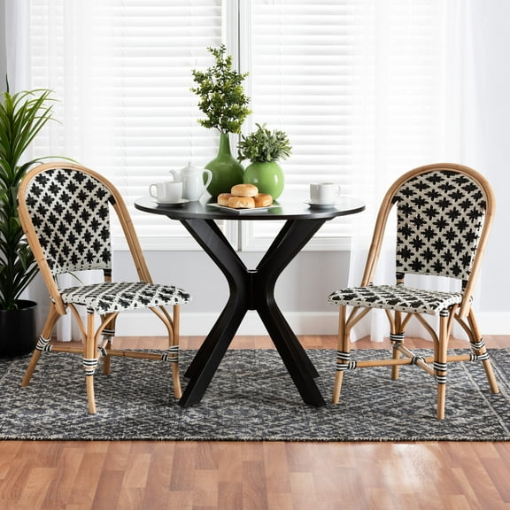 bali & pari Ambre Rattan French Provincial Dining Chairs, Set of 2, Natural Brown