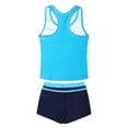thumbnail image 5 of ATOGUTA Girls Swimsuit Set 2 Piece Girls Tankini Swimsuit Printed Swim Shorts Girl Bathing Suit Size 5T-17, Blue, 5 of 6