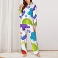 thumbnail image 2 of Pajamas for Women Set - Gummy Candy Pattern Comfy Long Sleeve Button Up Pajama Sets for Women 2 Piece, Soft Sleepwear Nightwear Pjs Lounge Sets for Women with Pockets, 2 of 6