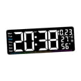 thumbnail image 3 of Reloj de pared digital resistente y práctico con alarma LED para dormitorio, oficina Blanco, 3 of 9
