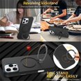 thumbnail image 5 of For iPhone 16 Pro Max Case (Compatible With MagSafe)  With Invisible Magnetic O-Ring Stand Military-Grade Shockproof Phone Case,Black,For iPhone 16 Pro Max, 5 of 7