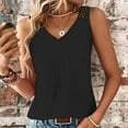 thumbnail image 2 of Womens Tops Women Fashion Solid Casual Sexy Vest Back Hollowed Lace Top T Shirt Workout Tops Large Woman Shirt Thin Tee Shirts Short Sleeve Athletic Top Womens Long Sleeve T Shirts plus Loose Black M, 2 of 6