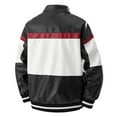 thumbnail image 3 of YLSDY Mens Faux Leather Racing Jacket Vintage Color Block Motorcycle Biker Racer Jackets Loose Streetwear Black XXL, 3 of 6