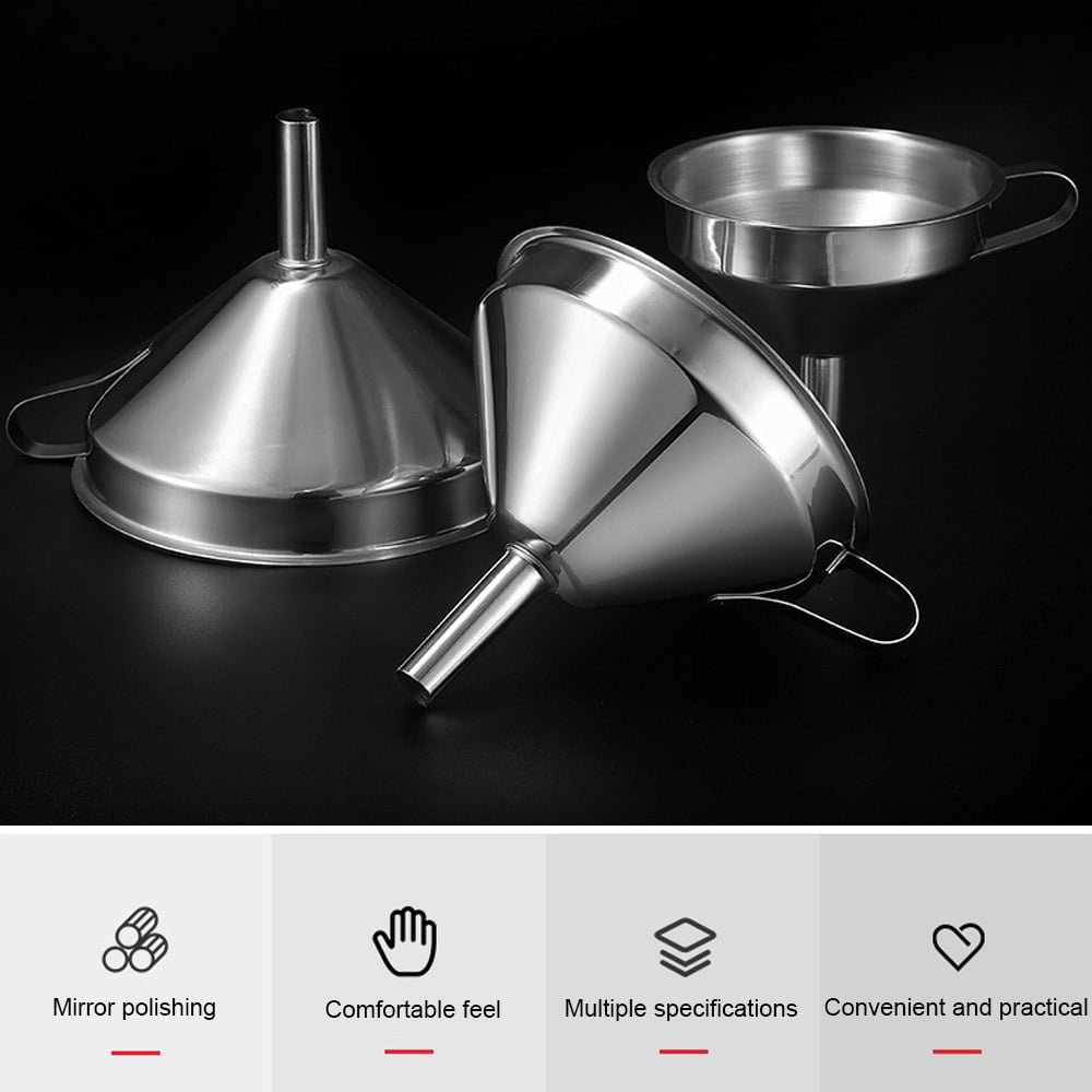 Kitchen Funnel for Filling Bottles, Kitchen Gadgets Cooking Oil Funnel , Tea Grease Juice Food Funnel, Stainless Steel Funnel,,，G8596