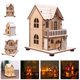 thumbnail image 3 of Festival Led luz casa de madera decoraciones para árboles de Navidad para decoración del hogar casa de madera DIY regalo decoración de ventanas, 3 of 4