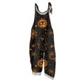 thumbnail image 3 of HAJWOH Halloween Plus Size Boho Overalls for Women Halloween Print Hippie Cloth Floral Printed Jumpsuits Spaghetti Strap Rompers(Fluorescence Yellow,L), 3 of 6