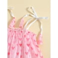 thumbnail image 5 of hirigin Baby Girls Lovely Dress A-line Mesh Dress Toddler Summer Sling Heart Print Clothes Children Sleeveless Backless Dress, 5 of 9