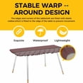 thumbnail image 4 of Boho Red Brown Flower Table Cloths for 8 Foot Rectangle Tables, Abstract Bohemia Pesley Floral Patio Waterproof Elastic Fitted Tablecloths, Washable Rectangular Table Cover for Camping, 4 of 8