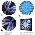 thumbnail image 3 of Designart "Fractal Flowers in Turquoise and White IV" Modern Geometric Metal Wall Decor, 3 of 5