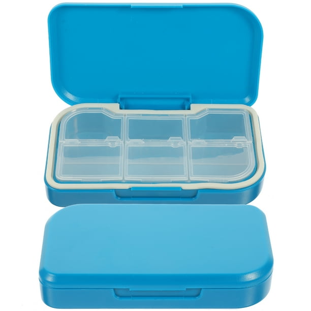 Pastillero portátil de 2 piezas con 6 compartimentos, organizador de pastillas, caja de almacenamiento, estuche de viaje