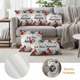 thumbnail image 6 of Independence Day Outdoor Waterproof Pillow Covers, Red Blue Floral Eucalyptus Birds Watercolor Decorative Square Throw Pillowcase Sofa Cushion Sham for Patio/Couch/Chair, 26"x26" 2 Pack, 6 of 8
