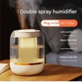 thumbnail image 1 of USB Large Capacity Humidifier – Dual Spray Aromatherapy for Home, Office, Dorm & Bedroom (Double spray humidifier (white)), 1 of 12
