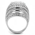 thumbnail image 4 of High polished (no plating) Stainless Steel Ring with AAA Grade CZ in Clear for Women Clear Stone Color Style TK3263 Size 10, 4 of 5