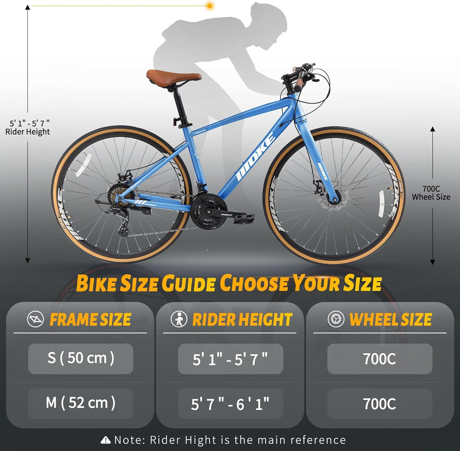 Mens Road Bike, NEORIVER 700C 24-Speed Hybrid Bike for Adults, Features Dual Disc Brakes, Trigger Shifting, Internal Wiring & Lightweight Frame for City Commuting