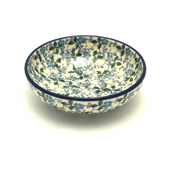 Polish Pottery Small Shallow Bowl - Forget-Me-Knot