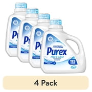 (4 pack) Purex Free & Clear Liquid Detergent, Sensitive Skin, 150 fl oz, 115 loads