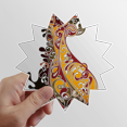 thumbnail image 1 of Colorful Peacock Animal Art Outline Sun Vinyl Sticker Luggage Graffiti Flower Decal, 1 of 3