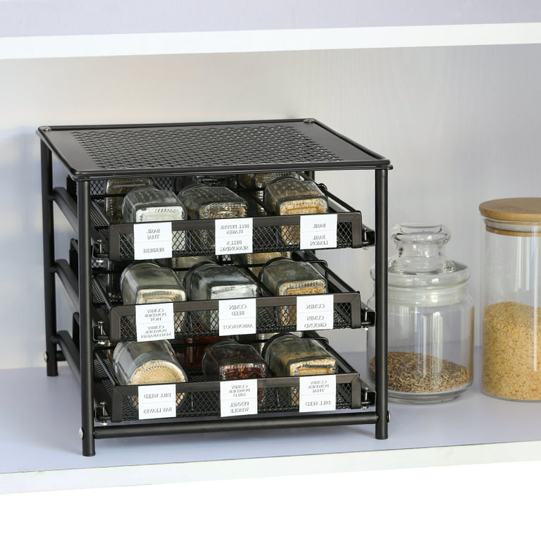 Spice Rack Spice Bottle Organizer With 28 Spice Jars Drawer - Temu
