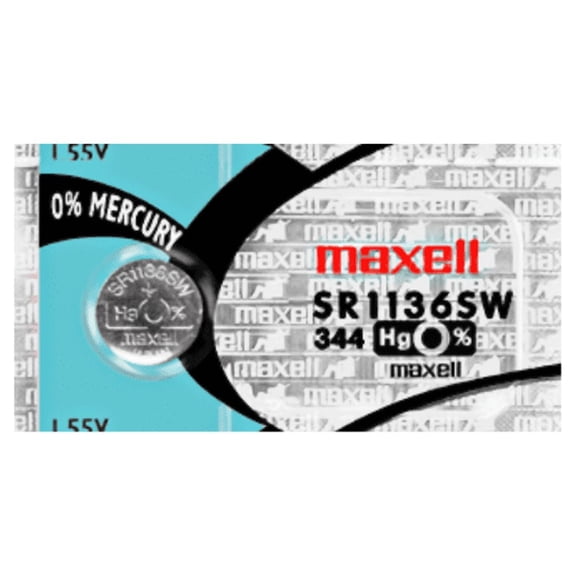 Maxell 344 SR1136SW 1.55V Silver Oxide Coin Cell Battery (1 Pc)