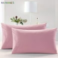 thumbnail image 4 of BadPiggies Set of 2 High Quality Pillowcase Ultra Soft Bed Pillow Covers Set with Envelope Closure for Hair and Skin (Pink), 4 of 7