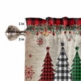thumbnail image 5 of Merry Christmas Tree Kitchen Curtains and Valances Set, Red Black Plaid Snowflake Winter Vintage Rod Pocket Window Valance Window Curtain Panels for Living Room Bedroom Laundry, 27.5x36in, 3 Pieces, 5 of 7