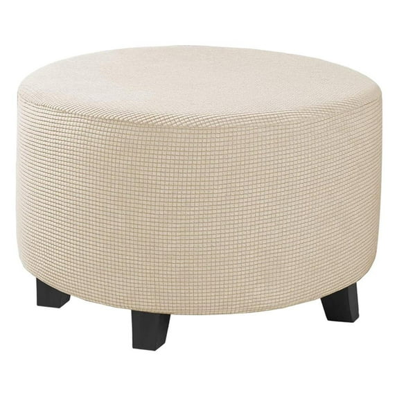 Ottoman Footstool Cover, Footstool, Protective Footrest Cover, Washable Soft Covers, Furniture Natural