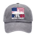 thumbnail image 2 of 9/11 Never Forget American Flag Baseball Cap - 9.11.01 Twin Towers Vintage Washed Cotton Patriot Day Commemorative Hat, Adjustable Unisex Dad Cap for Men and Women, 2 of 6