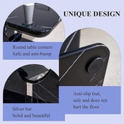 JUFU 43.3 in Modern Rectangle Coffee Table, Black Faux Marble, for Living Room