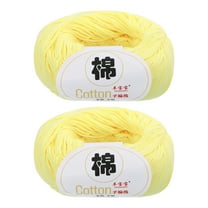 Uxcell 100% Cotton Yarn, 2 Packages of 100g/3.53oz(Per Skein 50g/137yards)/Yellow
