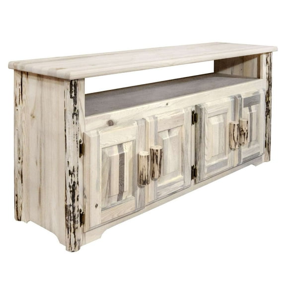 Montana Collection Television Stand, Clear Lacquer Finish