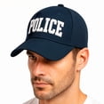 thumbnail image 3 of Knite gorra Police ajustable para bordado 3D estilo profesional hombre, 3 of 4