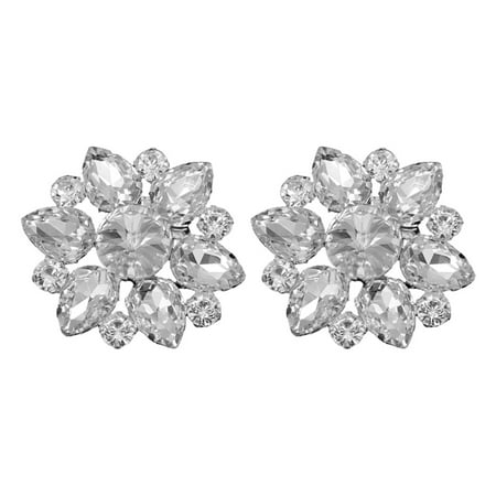 

NUOLUX 2 Pcs Glass Rhinestone Shoe Buckles Detachable Shoe Clips DIY Shoe Decor