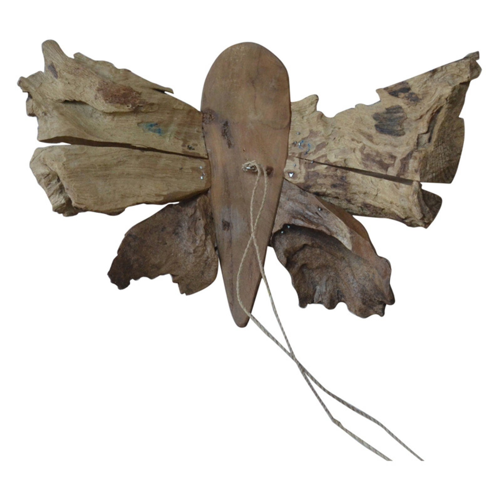 Rustic Teak Wood Butterfly Hanging Figurine Decor