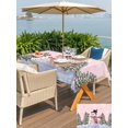 thumbnail image 4 of Outdoor Tablecloth with Umbrella Hole and Zipper, Pink Christmas Snowman Rectangle Table Cloth 60x102 Inch Waterproof Tablecloth, Winter Xmas Tree Snowflakes Picnic Table Cover for Patio Camping, 4 of 7